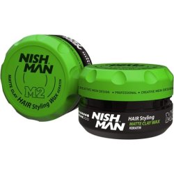 Nishman Keratin Hair Styling Matte Clay Wax Men's Natural Shine Strong Hold Gel Wax 100ml