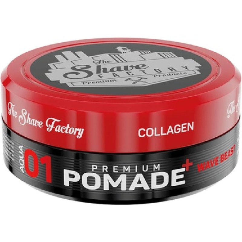 The Shave Factory Premium Pomade 150ml 01 Wave Beast with Collagen Extra Hold Extra Shine 150g