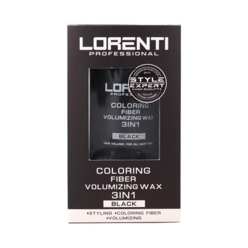 Lorenti Coloring Fiber Volumizing Wax 3 In 1 Black 30 Grams