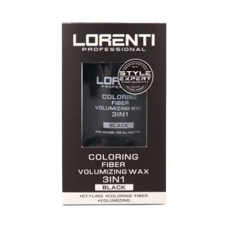 Lorenti Coloring Fiber Volumizing Wax 3 In 1 Black 30 Grams