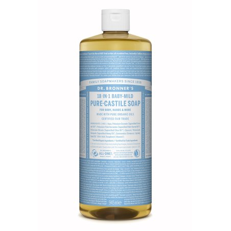 Dr. Bronner's Organic Baby Unscented Pure-Castile Liquid Soap