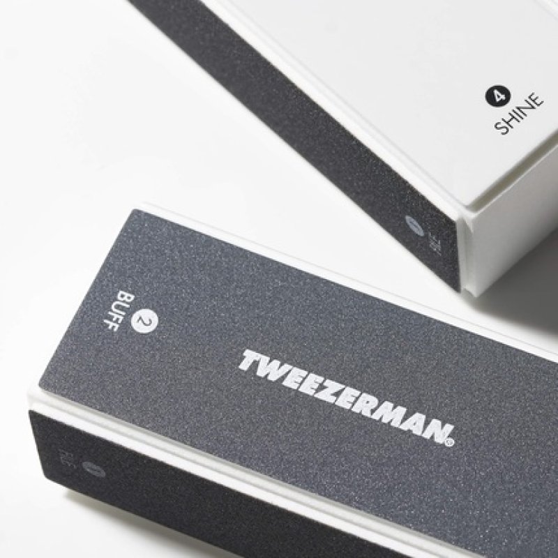 Tweezerman Nail Buffing Block 4 Sided Nail Buffer Blocks for Filing, Buffing, Smoothing, and Shining Nails at Home -
