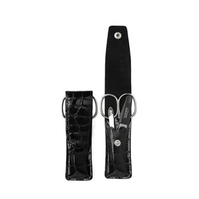 Black Travel Manicure Set in Artificial Leather PL808