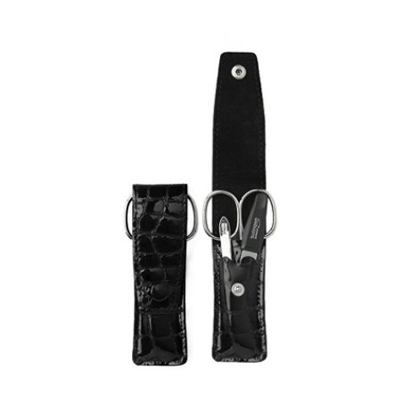 Black Travel Manicure Set in Artificial Leather PL808