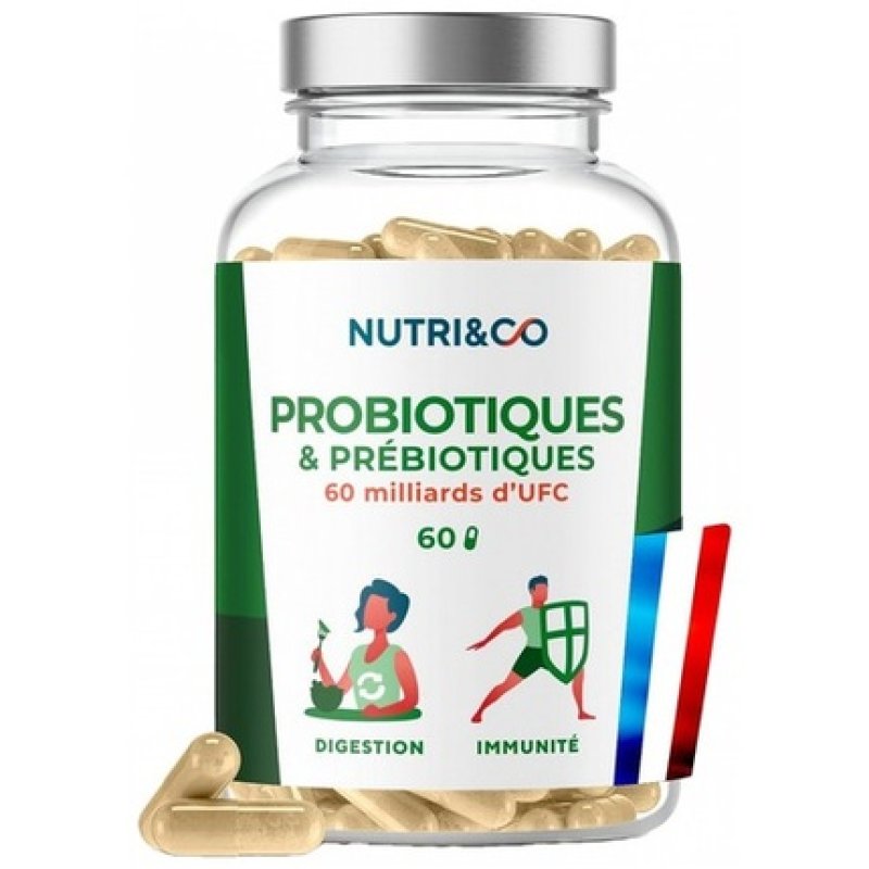Nutri&Co Probiotics & Prebiotics Dietary Supplement 60 Capsules