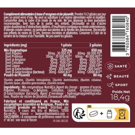 Nutri & Co Plant Digestive Enzymes with 12000 IU of Lactase