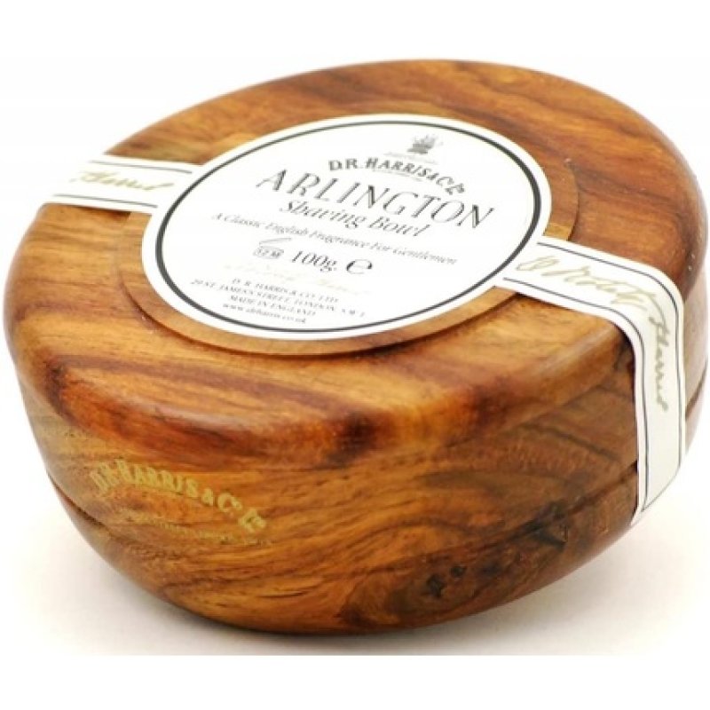 DR Harris & Co Arlington Shaving Soap and Wooden Mahogany Shaving Bowl