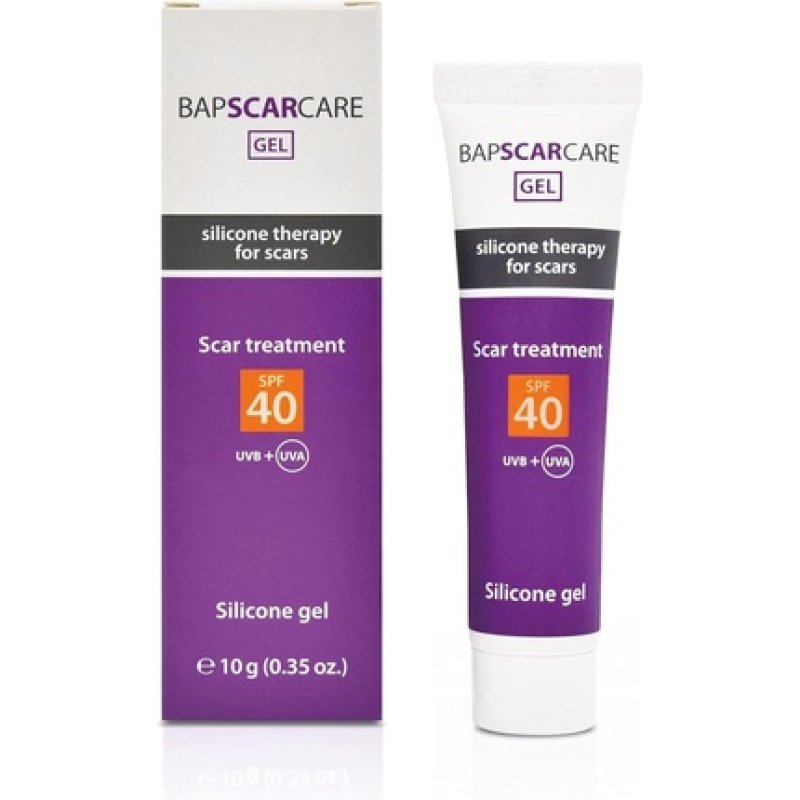 Bapscarcare SPF40 Silicone Scar Gel Effective on New and Old Scars UVB UVA Protection 10g