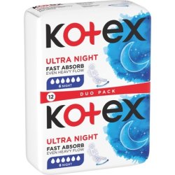 Kotex Ultra Comfort Night pads - 12 pads