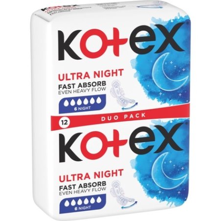 Kotex Ultra Comfort Night pads - 12 pads