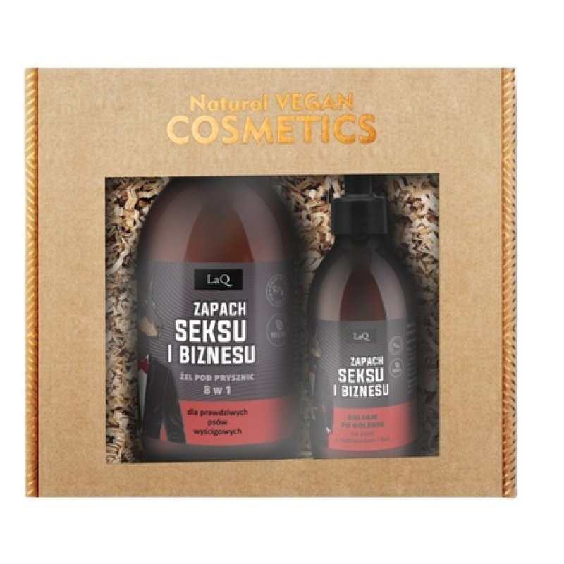 Laq_Set Fragrance Of Sex And Business Black Matte Shower Gel 500ml Aftershave Balm 150ml