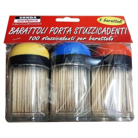 Stuzzicadenti 100 Pcs Dispenser x 3 Pcs Sonda Toothpicks