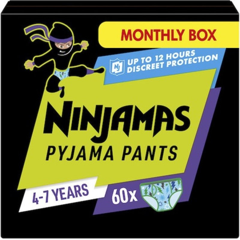 Pampers Ninjamas 4-7 Years Medium Size Boy - 60 Count