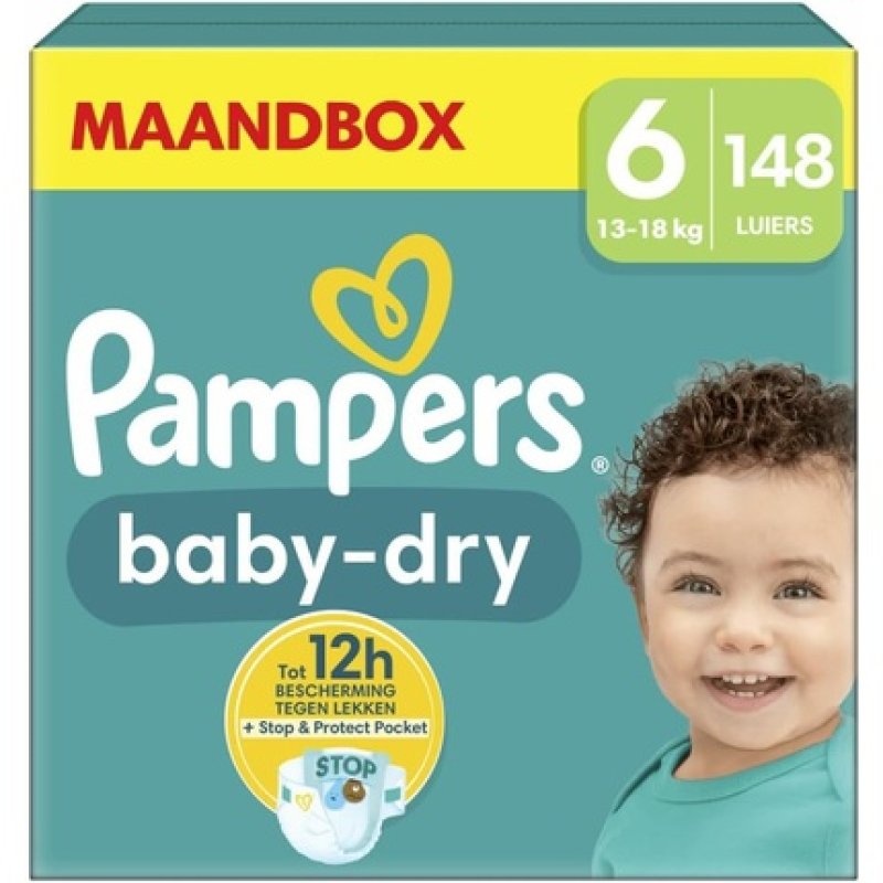 Pampers Nappies Size 6 Baby-Dry Extra Large Monthly Box