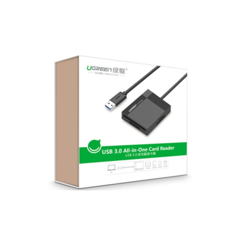 Ugreen 30231 lecteur de carte mémoire USB 3.2 Gen 1 (3.1 Gen 1) Noir