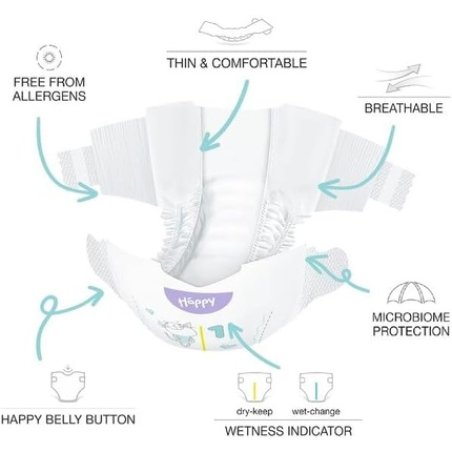 bella baby Happy Diapers Size 1 Newborn 2-5kg - Pack of 82