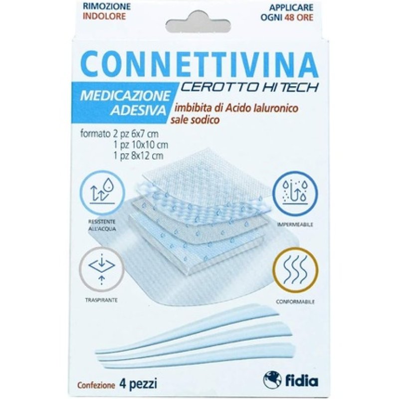 Fidia Connettivina Hi Tech Patch with Hyaluronic Acid 4 Patches