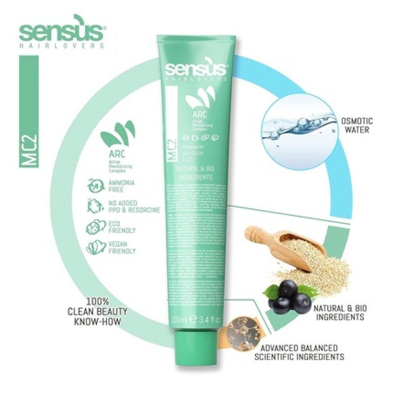 Sens.us Permanent Hair Color Booster Colors Without Ammonia PPD Parabens Silicones and Added Resorcinol Red