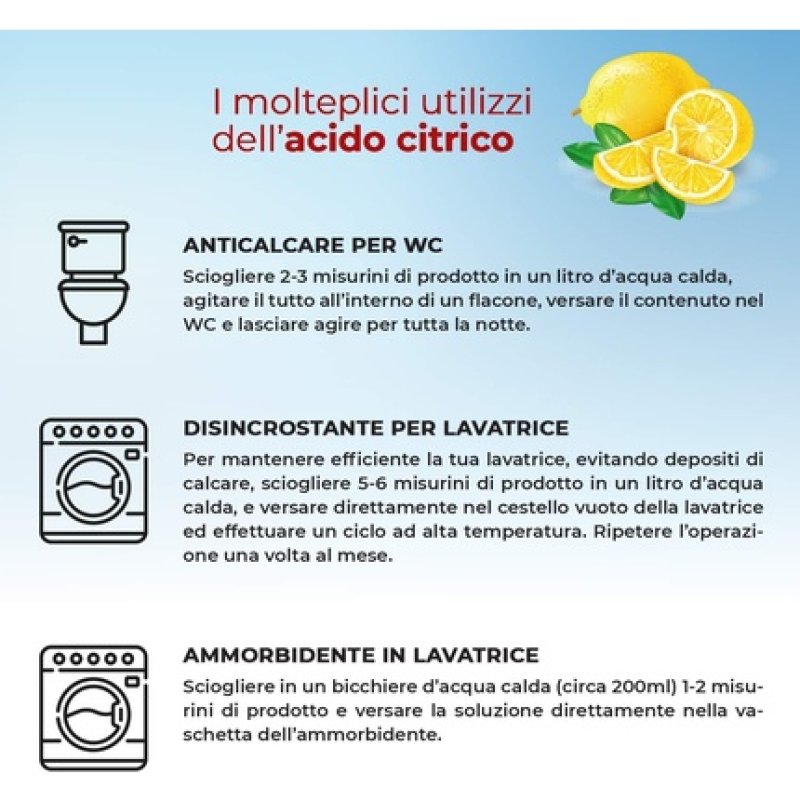 Hemir Pure Citric Acid - Multi-Purpose Detergent 100% Natural Origin 1.5kg