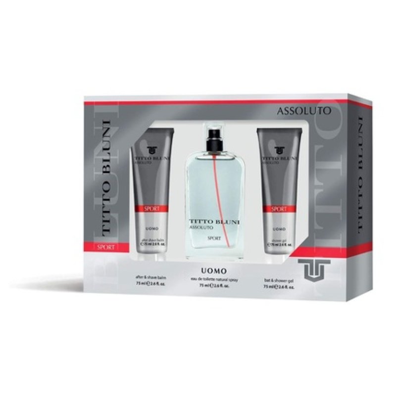 TITTO BLUNI Assoluto Sport Uomo Gift Set for Men Eau de Toilette 75ml After-Shave 75ml Shower Gel 75ml Spicy Citrus