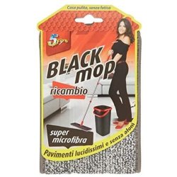 SUPERFIVE Replacement for Rotomop Black Mop 100% Microfiber Plus Free Chanteclair Bad Cloth