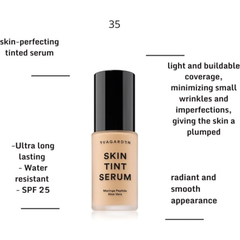 Evagarden Skin Tint Serum 35 Toasted for Women 1oz Makeup