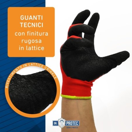 Bericah Dr Protec Skudo Red Protective Gloves Reusable Size L