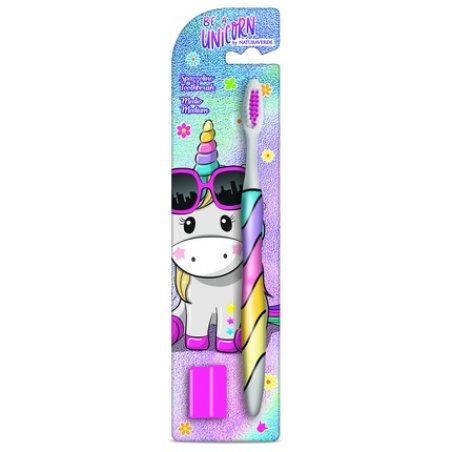 Naturaverde Kids Be a Unicorn Toothbrush with Medium Bristles - Fun Toothbrush for Children