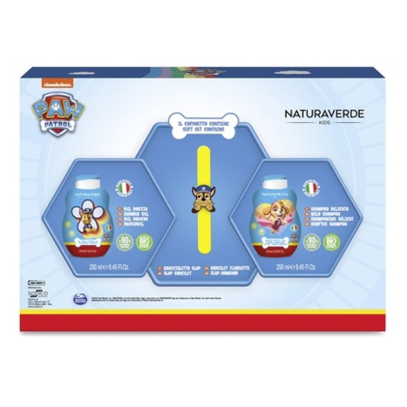 Naturaverde Paw Patrol Gift Set Slap Bracelet 200ml Shampoo and Bracelet Gift Box