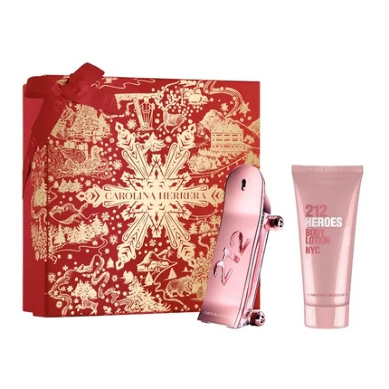 Carolina Herrera 212 Heroes For Her Eau De Parfum Spray 80ml And Body Lotion 100ml Set