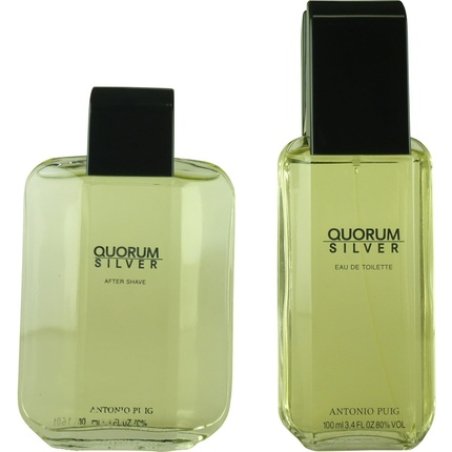 Quorum Silver by Antonio Puig for Men 2 Pc. Gift Set Eau De Toilette Spray 100ml