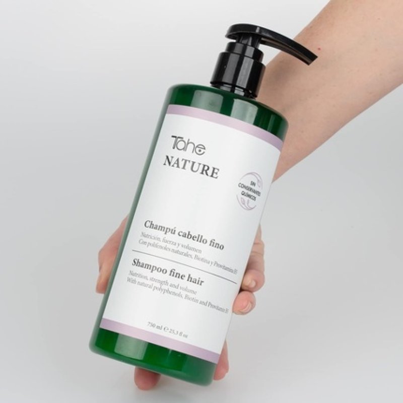 Tahe Nature Sulfate-Free Shampoo for Fine Hair with Natural Polyphenols, Soy Oil, Arginine, Biotin, and Provitamin B5