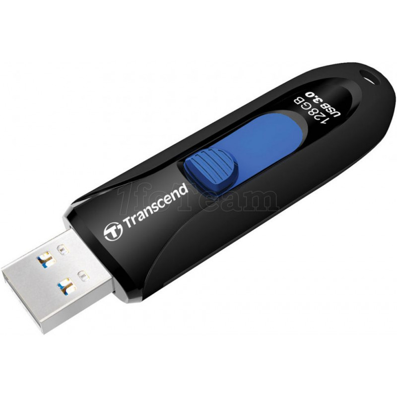 Clé USB 3.0 Transcend compatible 128Go JetFlash 790 (Noir/Bleu)