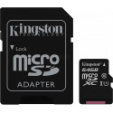 Carte mémoire Micro-SD Kingston compatible Canvas Select Plus 64Go Class 10 avec adaptateur