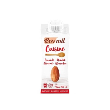 Organic Sugar-Free Almond Cooking Cream 200ml Ecomil