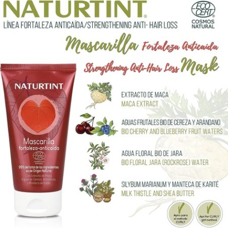 Naturtint Strength Anti-Hair Loss Mask 150ml - 99% Natural Ingredients Vegan
