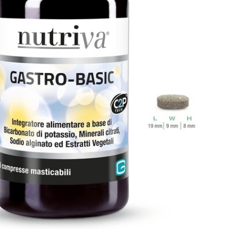 Nutriva Gastro-Basic Digestive Supplement in Chewable Tablets Suitable for Vegans 60 Tablets