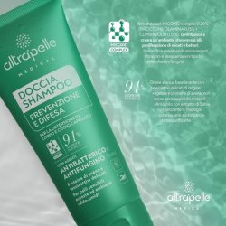 Altrapelle Shower Shampoo Enriched with MICOXID Complex 91% Natural with Sage Extract and Aloe Vera for Face, Body, and