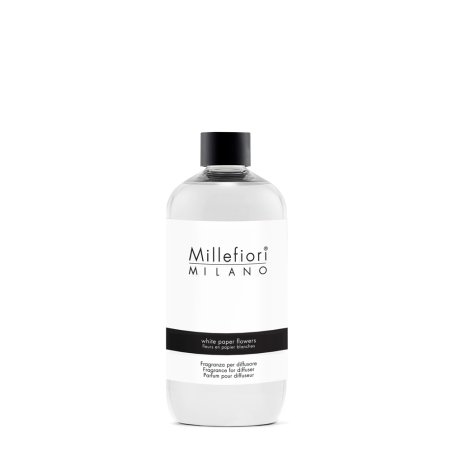 Millefiori White Paper Flowers Bottle