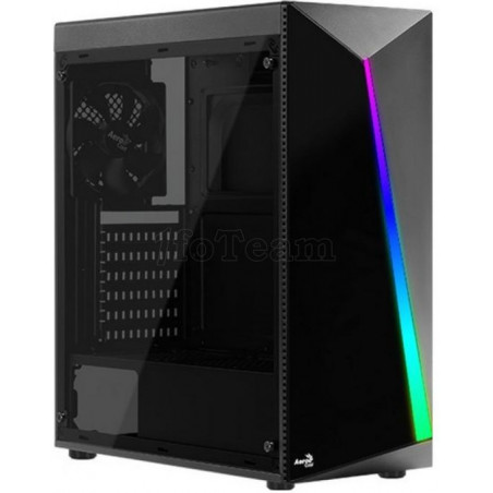 Boitier Moyen Tour ATX AeroCool compatible Shard BG RGB avec panneau vitré (Noir)