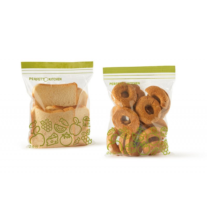 Perfetto 29163 food storage bag 3.5 L 10 pc(s) Green, Transparent