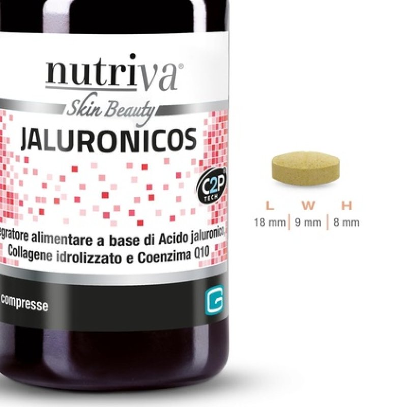 Nutriva Jaluronicos Dietary Supplement Tablets with Hyaluronic Acid, Collagen, and Q10