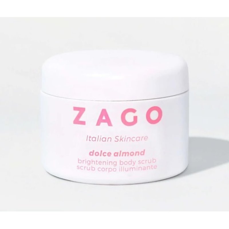 Zago Milano Sweet Almond Body Scrub Brightening Suitable for All Skin Types VEGAN Made in Italy 370g