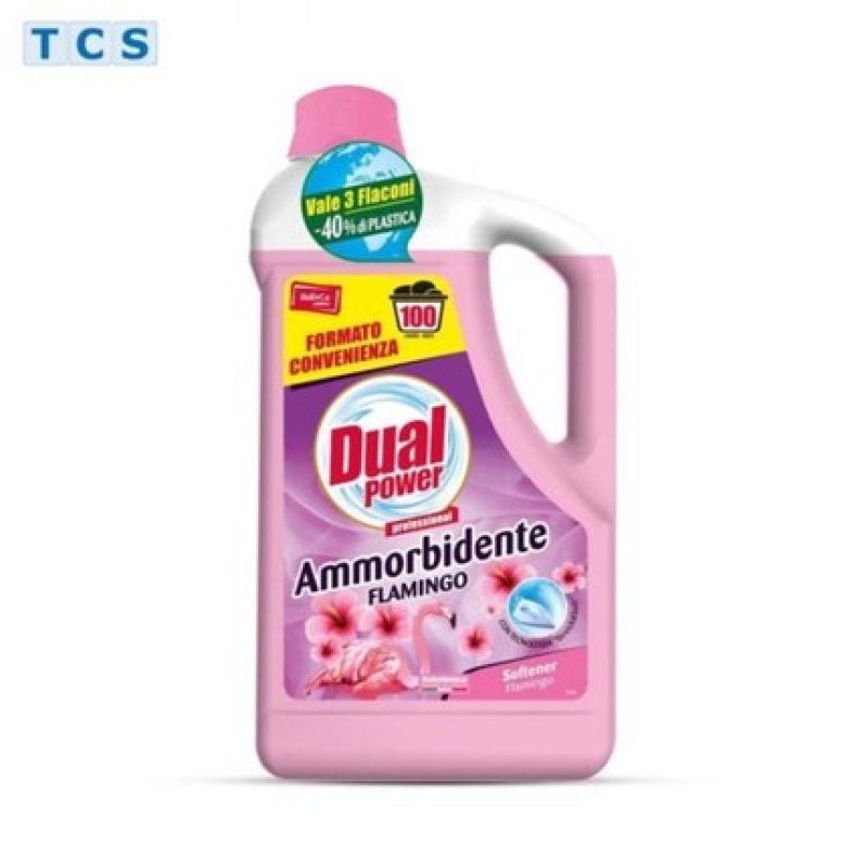 DUAL POWER Ammorbid Flamingo Softener Flower Scent 100 Washes 5L
