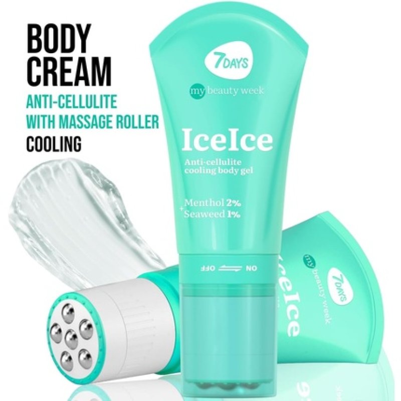 7Days Anti Cellulite Cooling Body Gel with Massage Roller for Women Moisturizes Skin Burning Up Fat Traps Smoothing Up