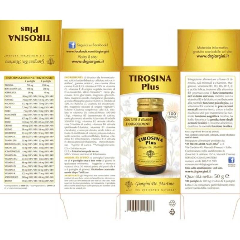 Tyrosine Plus Supplement Tablets 50g