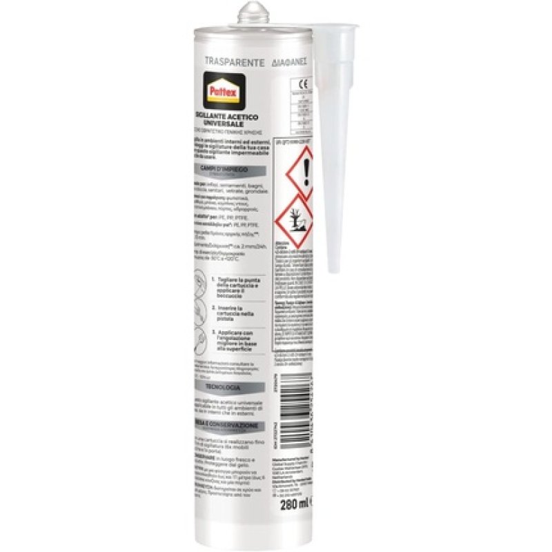 Pattex Universal Transparent Silicone Sealant for Bathrooms and Fixtures