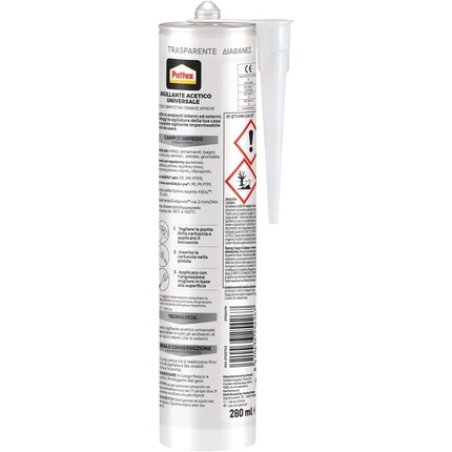 Pattex Universal Transparent Silicone Sealant for Bathrooms and Fixtures