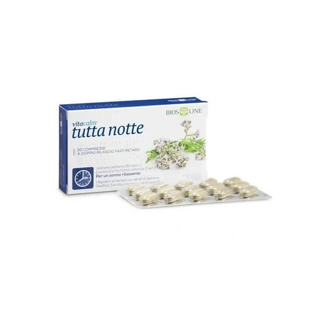 Bios Line Biosline Vitacalm Tutta Notte With Melatonin Sleep Supplement 30 Tablets Fast Release