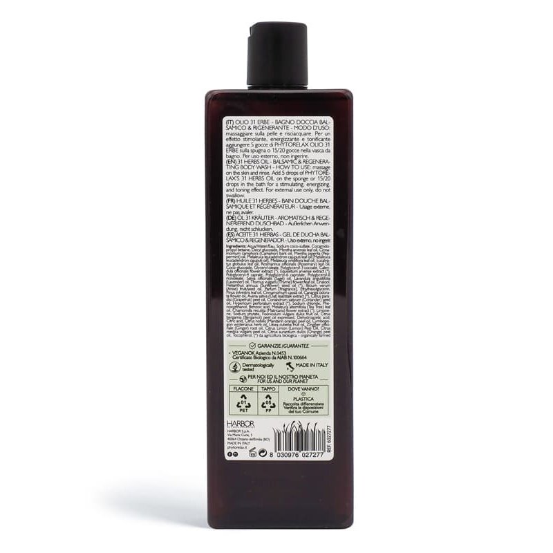 Phytorelax Laboratories Shower gel balsamic & restorative 31 herbs oil, 500ml